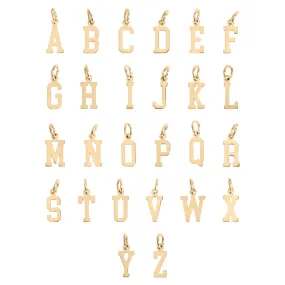 18K Gold PVD Coated Stainless Steel Small Sport Letter Pendant / PDS0007