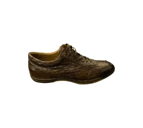 7405 Toscana Ostrich Brown Men’s Sneaker - Hand Crafted in Italy