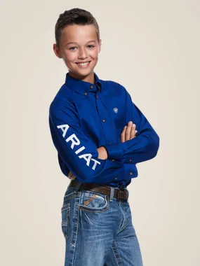 Ariat 10030164 Kids Team Logo Twill Classic Fit Shirt Ultramarine Blue