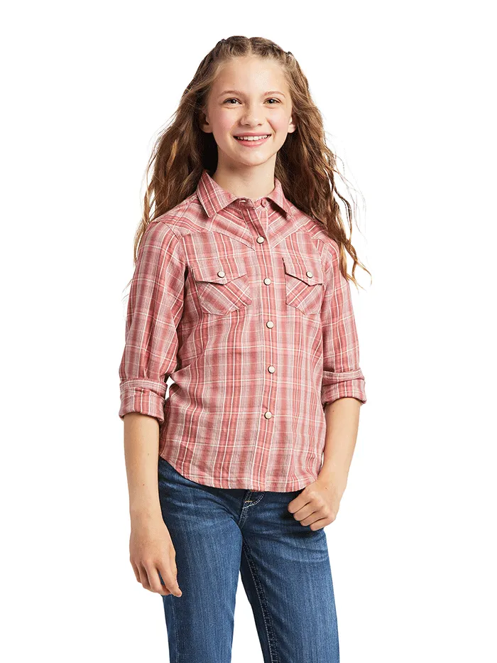 Ariat 10039508 Kids Long Sleeve Shirt Antique Rubia Plaid