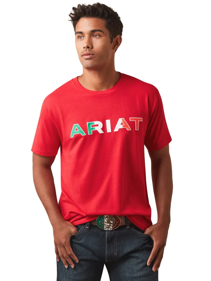 Ariat 10043068 Mens Viva Mexico Short Sleeve Tee Red