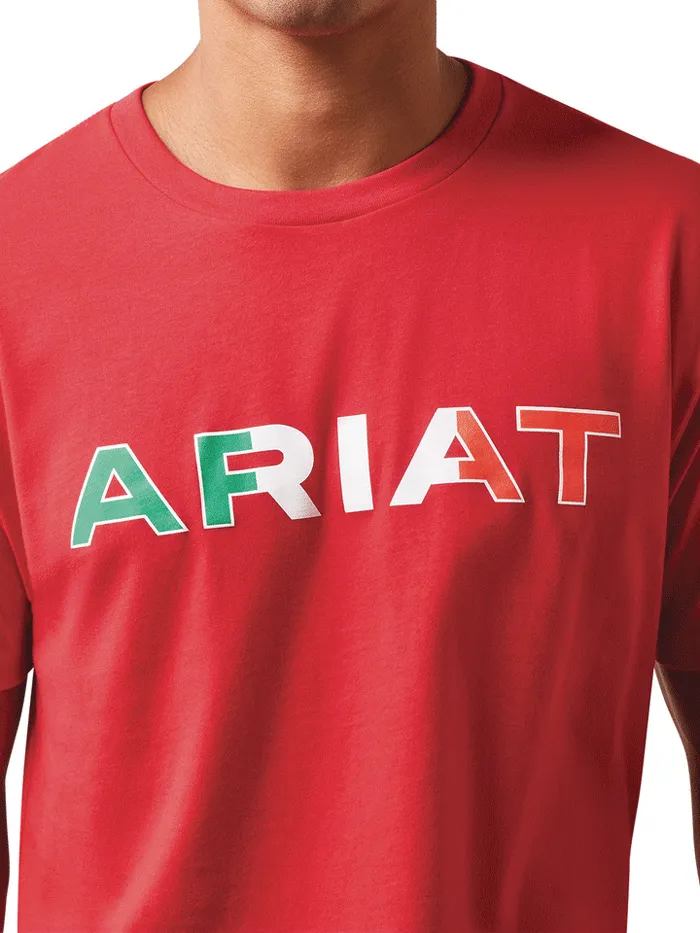 Ariat 10043068 Mens Viva Mexico Short Sleeve Tee Red