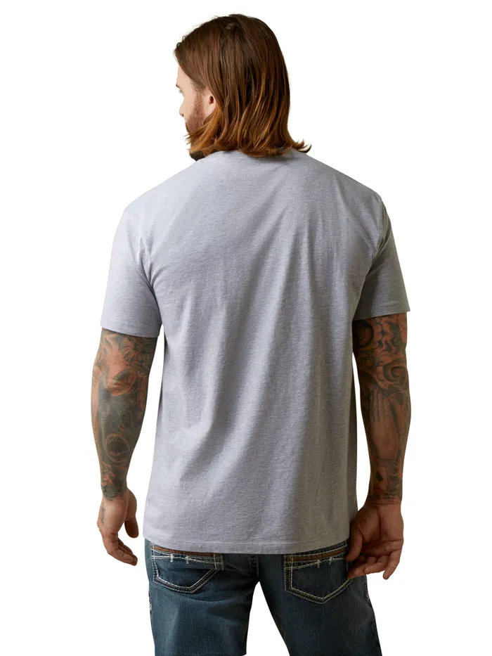 Ariat 10044011 Mens Roper Western Aloha T-Shirt Heather Grey