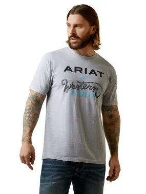 Ariat 10044011 Mens Roper Western Aloha T-Shirt Heather Grey