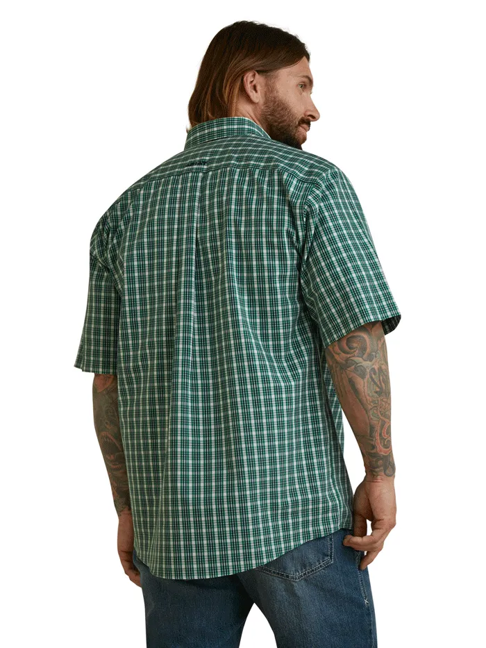 Ariat 10045069 Mens Wrinkle Free Finan Short Sleeve Shirt Green