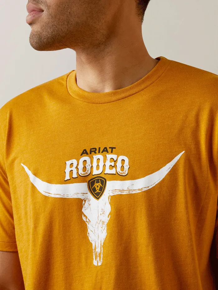 Ariat 10045280 Mens Rodeo Skull T-Shirt Buckhorn Heather