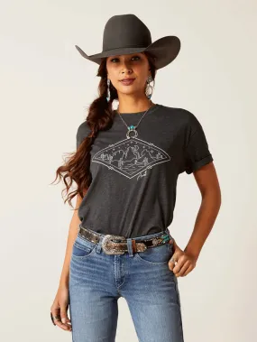 Ariat 10047639 Womens Desert Diamond T-Shirt Charcoal Heather