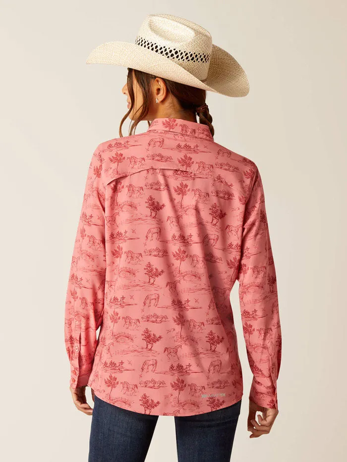 Ariat 10048862 Womens VentTEK Stretch Shirt Faded Rose Toile