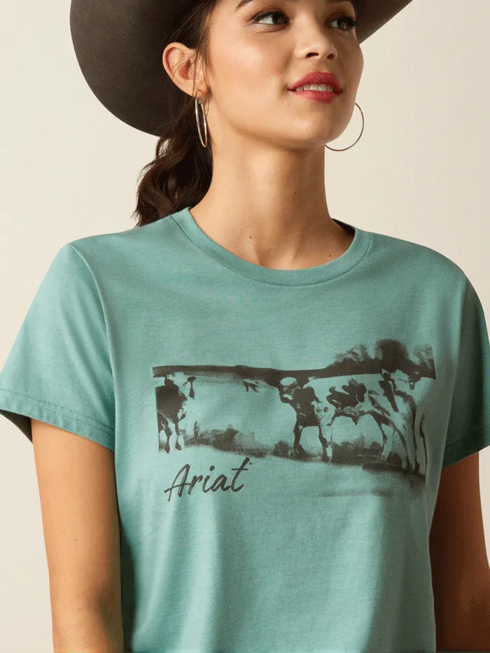 Ariat 10052546 Womens Wholesome Heffers Tee Ocean Blue Heather