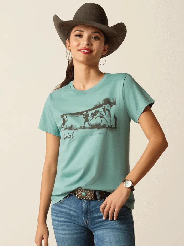 Ariat 10052546 Womens Wholesome Heffers Tee Ocean Blue Heather