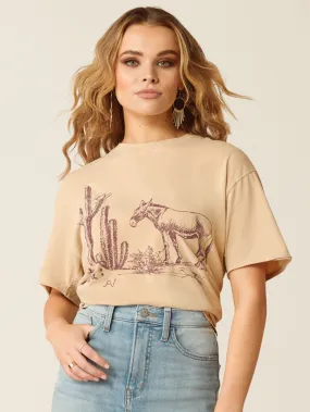 Ariat 10052610 Womens Burro Tee Irish Cream Mineral Wash