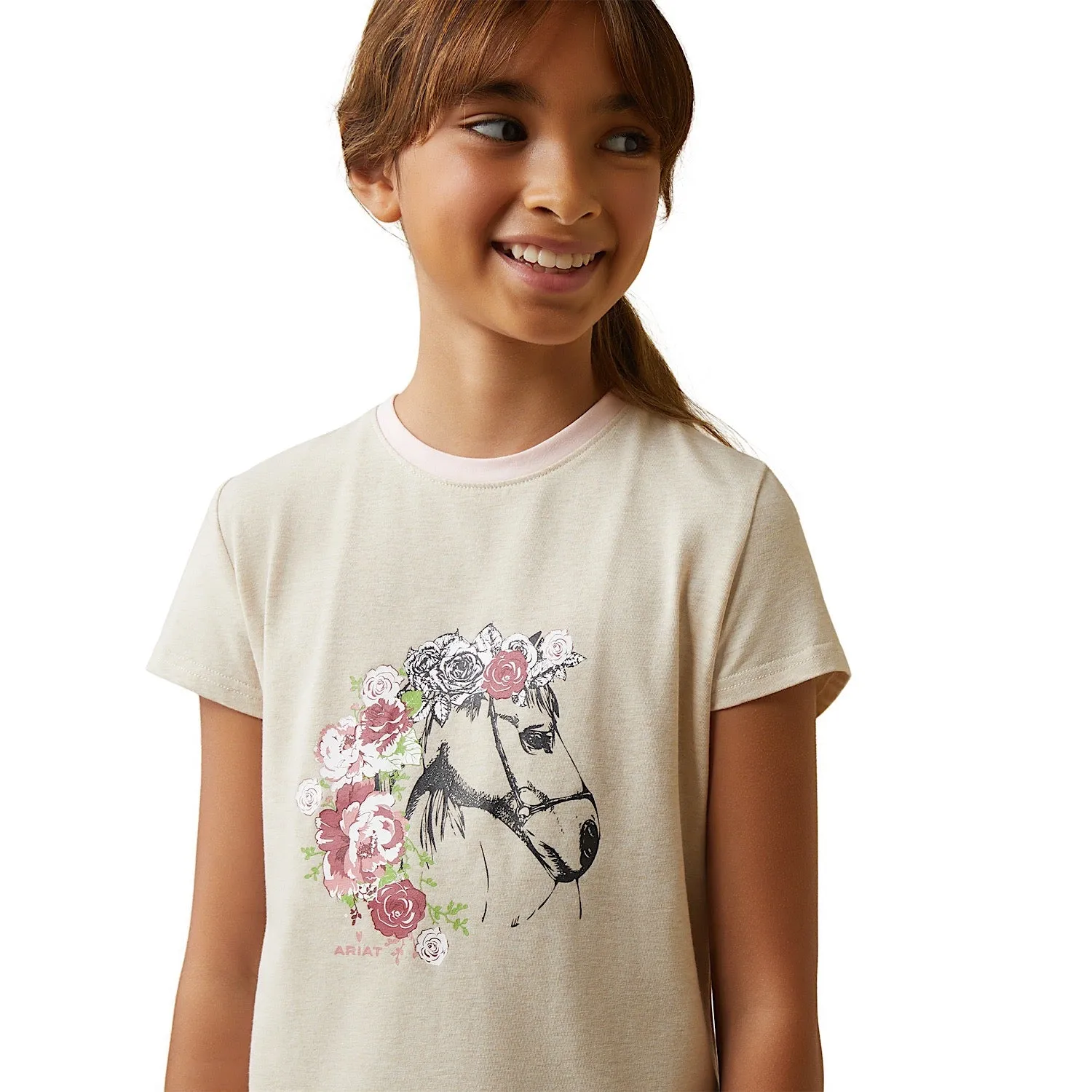 Ariat Youth Flora SS T-Shirt Oatmeal Heather