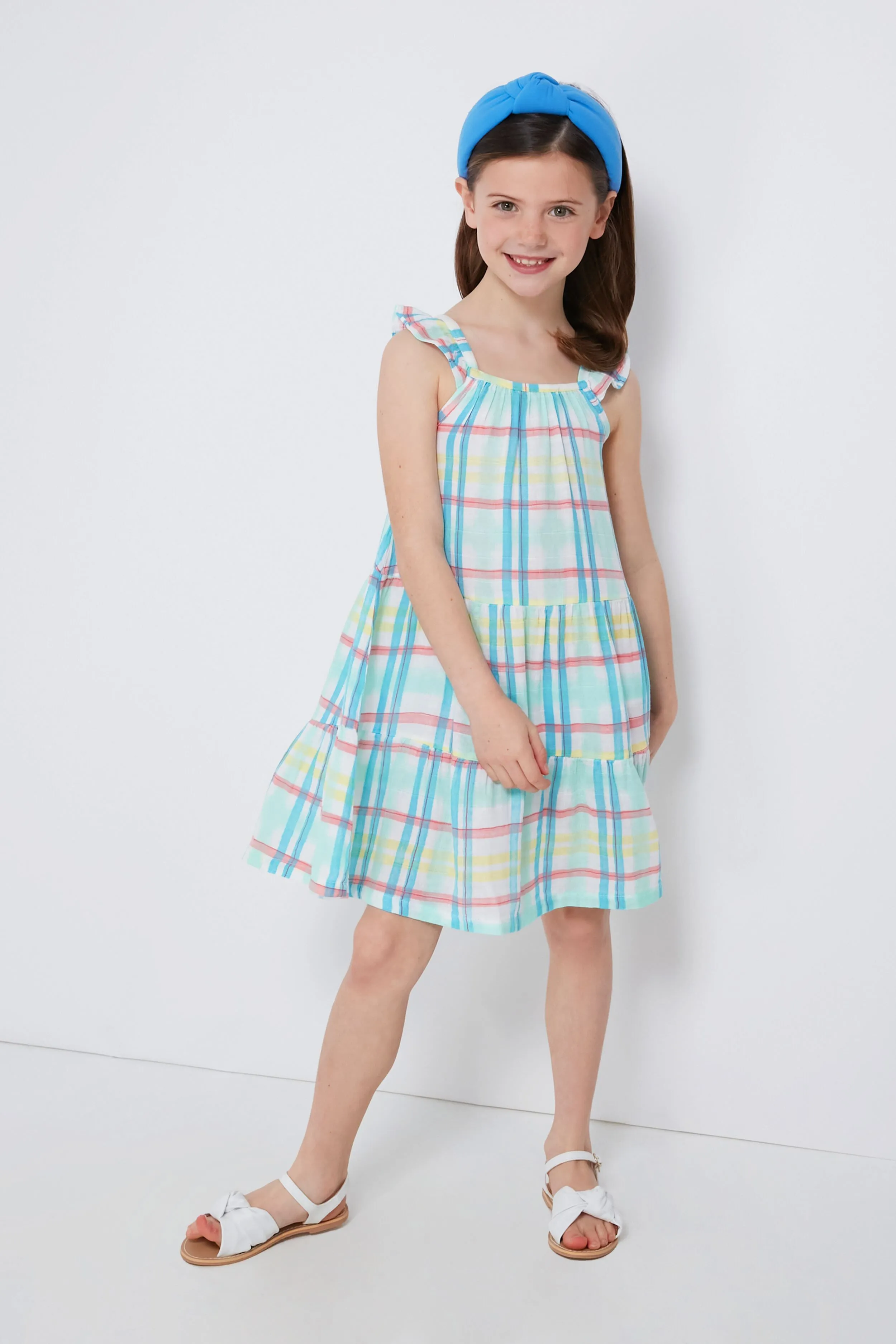 Beach Plaid Twirly Sundress