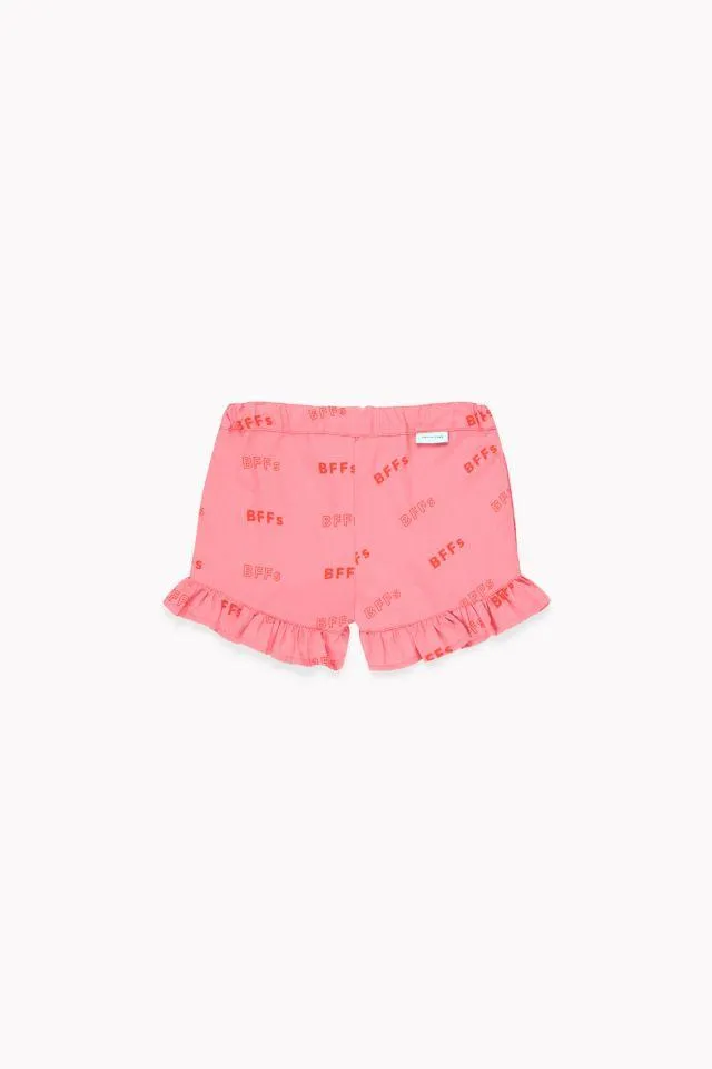 ‘BFFs’ Frills Shorts -  rose/red