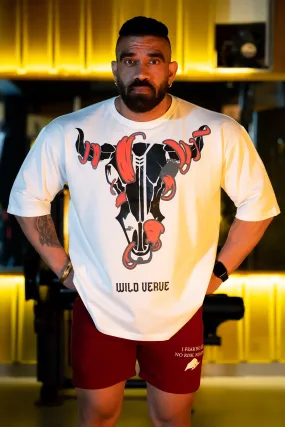 BIG BULL WARRIOR "PREMIUM" OVERSIZED T-SHIRT (WHITE)