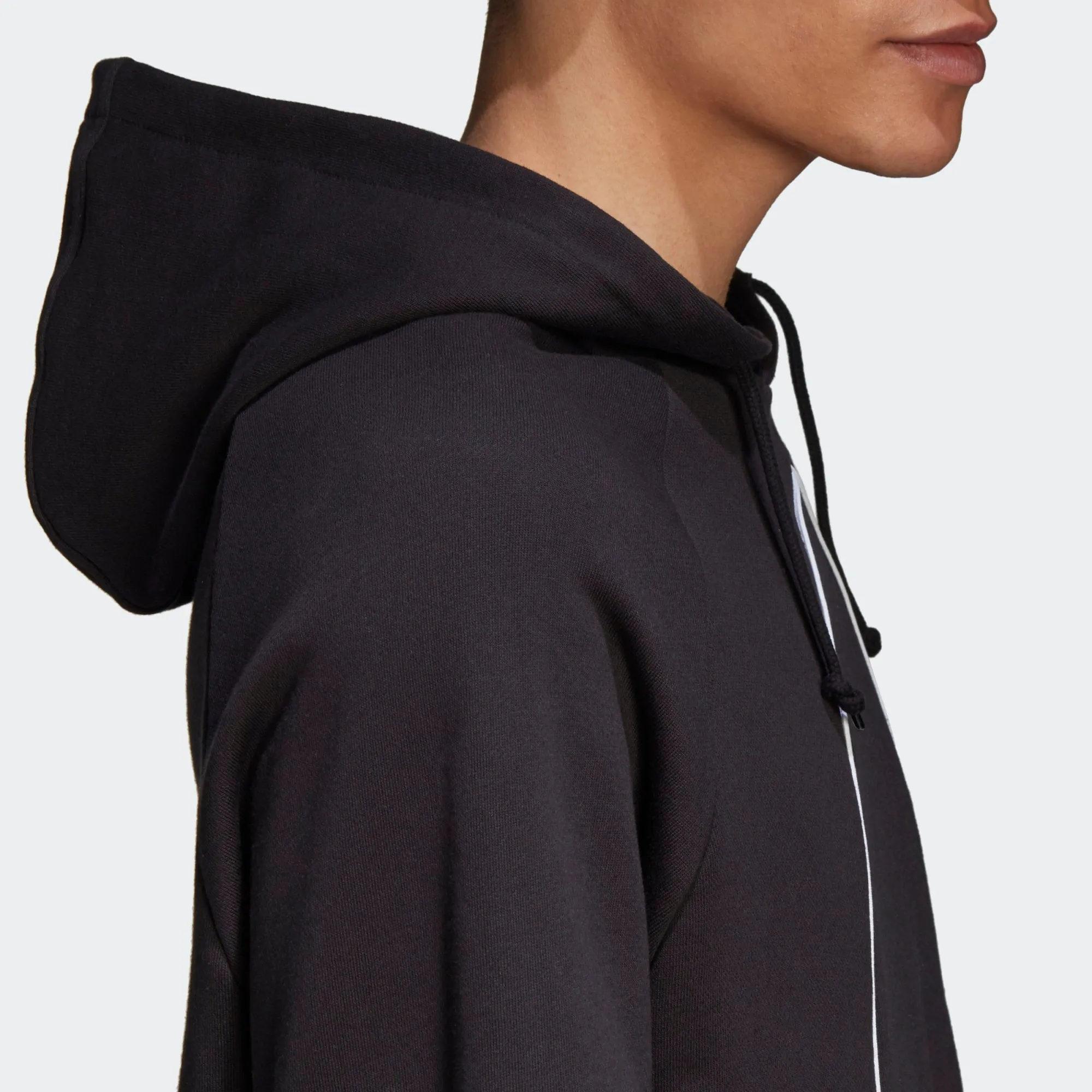 BIG TREFOIL OUTLINE HOODIE Black / White-GE0823