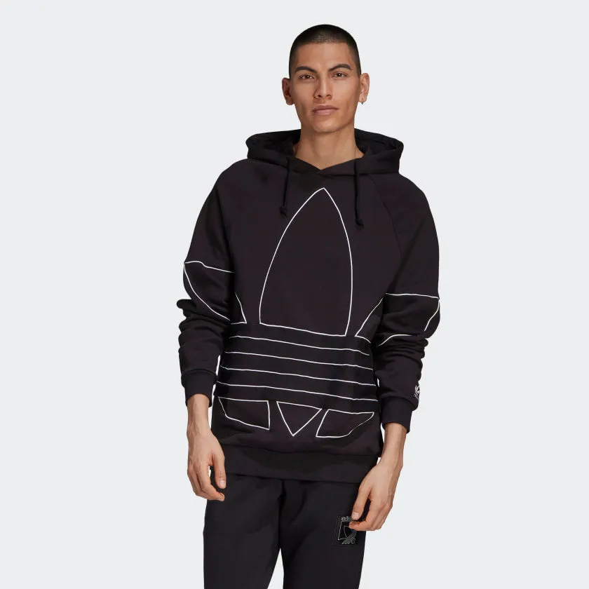 BIG TREFOIL OUTLINE HOODIE Black / White-GE0823