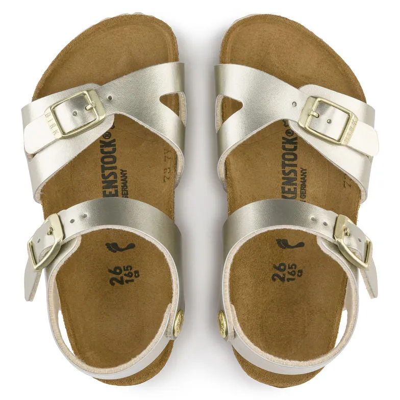 Birkenstock Kids Rio Birko-Flor Metallic Gold - Narrow