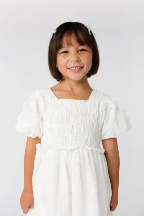 Brass & Roe Ella Girl's Eyelet Neck Dress