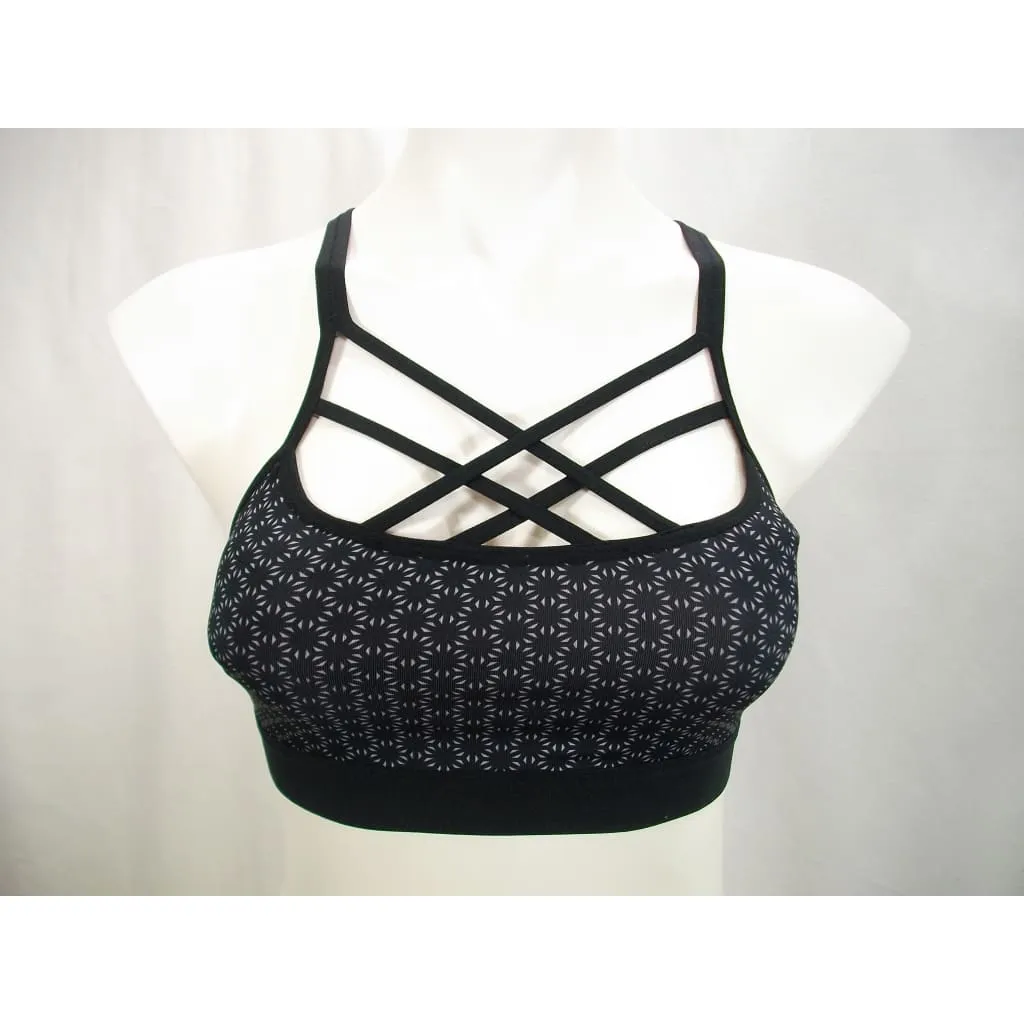 Champion N9687 C9 Strappy Front Cami Wire Free Sports Bra XS X-SMALL Black Print