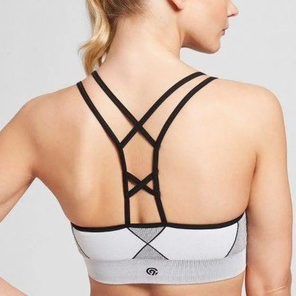 Champion N9753 Seamless Strappy Cami Sports Bra X-SMALL White NWT