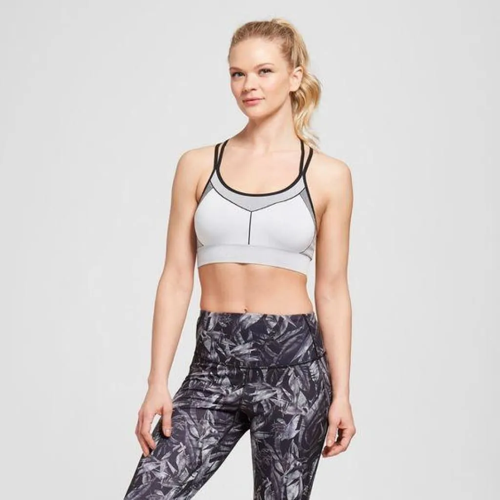 Champion N9753 Seamless Strappy Cami Sports Bra X-SMALL White NWT