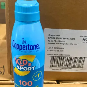 Coppertone Sunscreen Spray Kids Sport 100 5.5OZ (95 Pcs Lot)