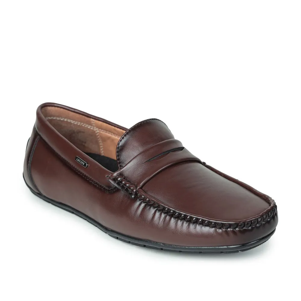 Fortune (Brown) Penny Loafer Shoes For Men Fdy-206 By Liberty