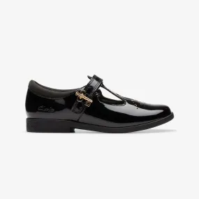 Girls - Lock Shine Kid. Black Patent