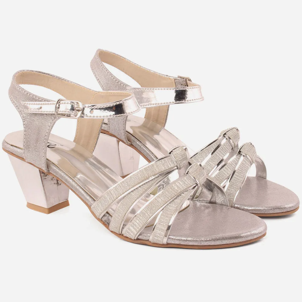 Girls"Gemma" Glitter Finish Ankle Strap Sandals