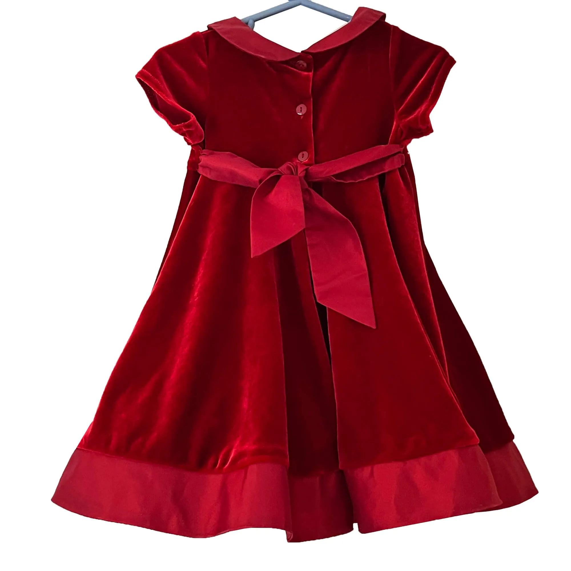 Good Lad Infant Girl's Red Faux Velvet Holiday Party Dress, 18M