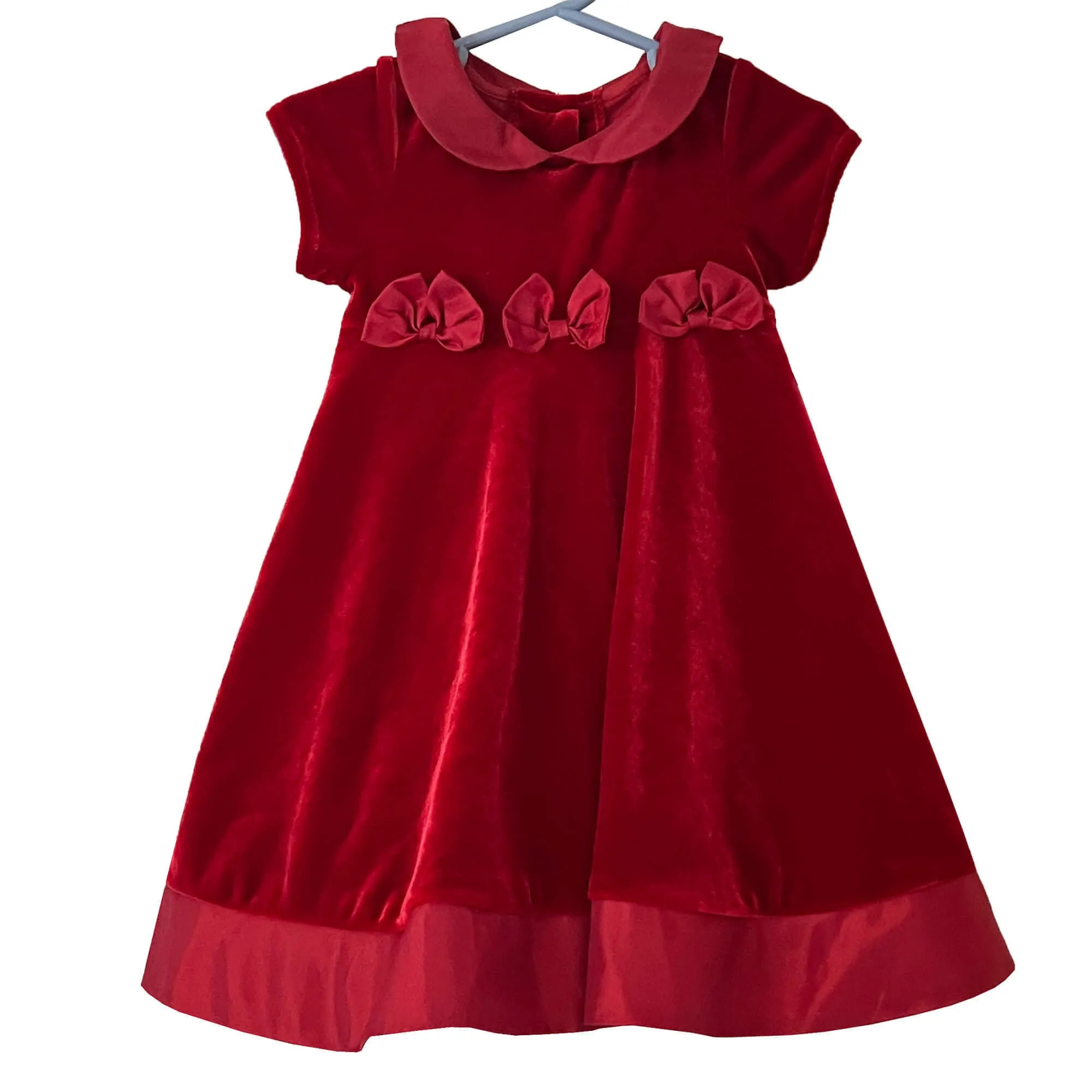 Good Lad Infant Girl's Red Faux Velvet Holiday Party Dress, 18M