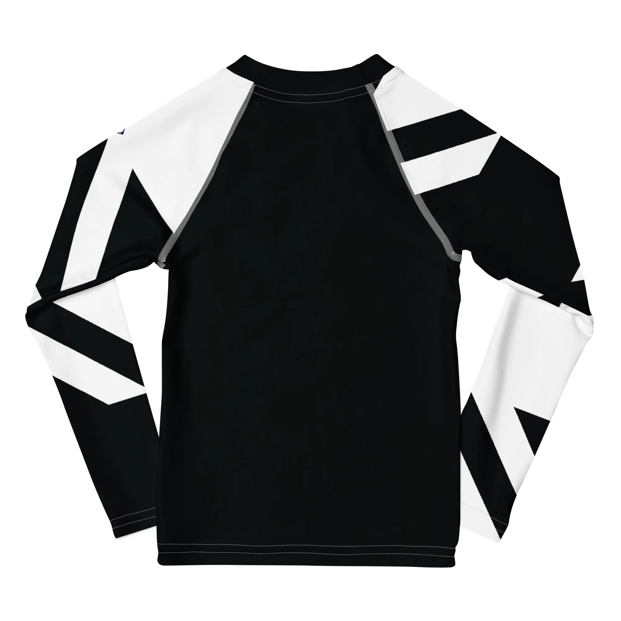 Kid's Girls Long Sleeve BJJ Rash Guard - Houndstooth 001 Noir