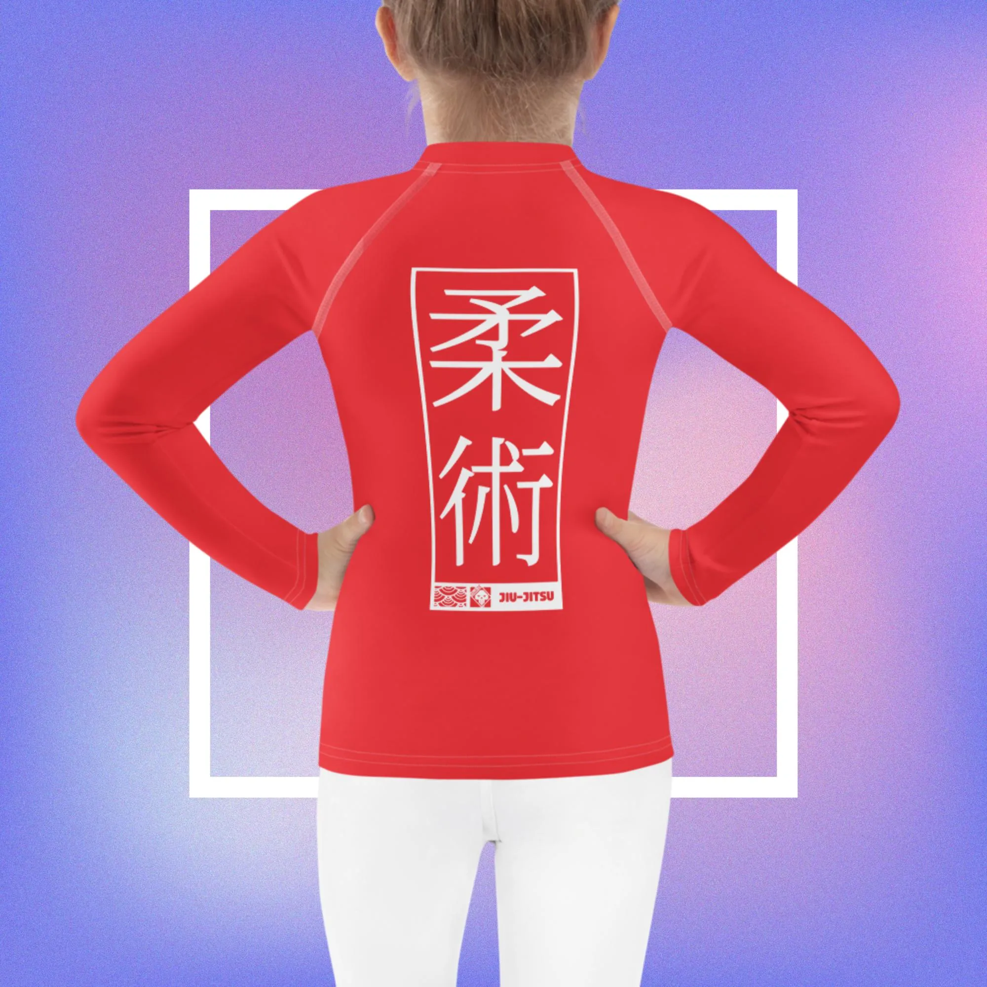 Kid's Girls Long Sleeve BJJ Rash Guard Jiu-Jitsu 001 - Scarlet