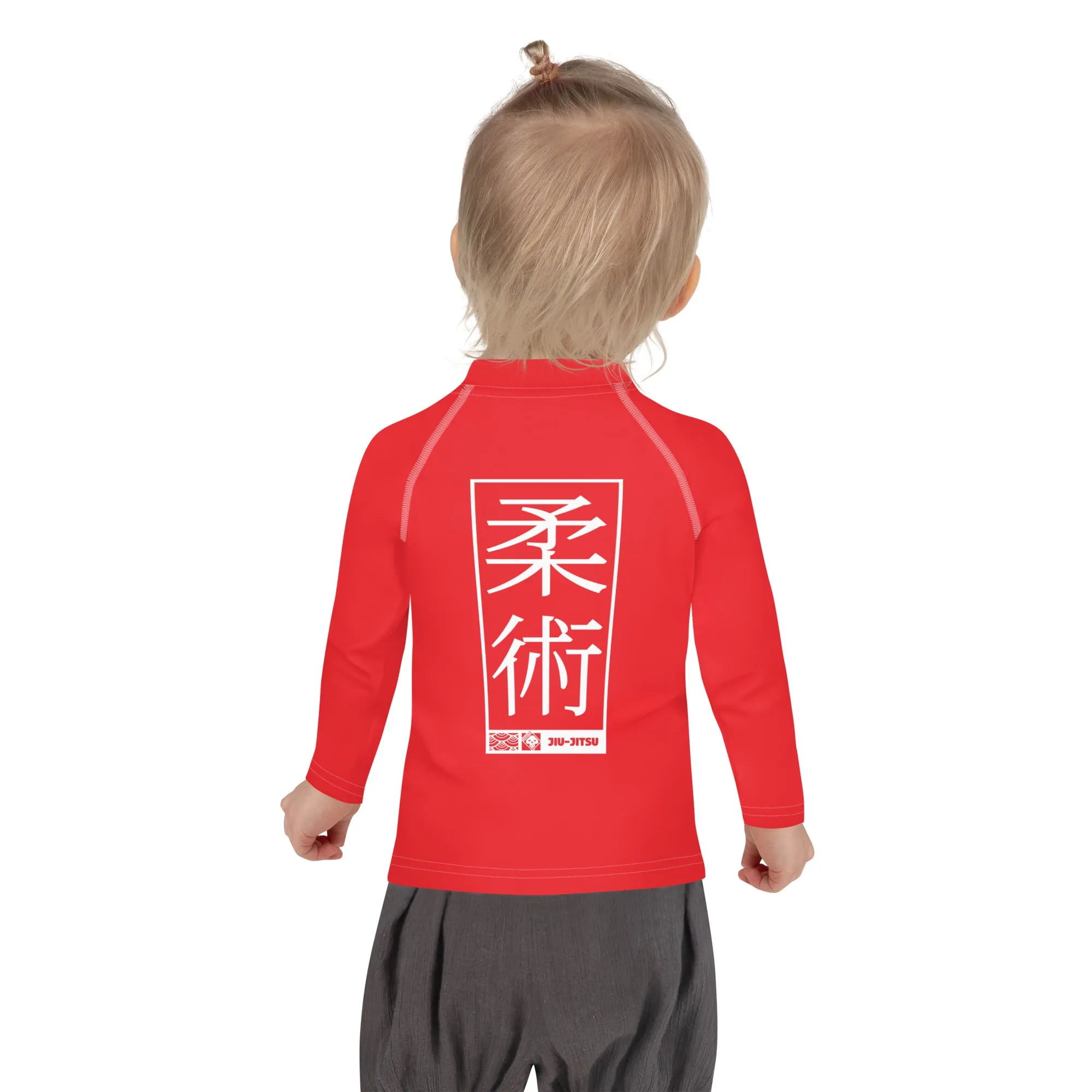 Kid's Girls Long Sleeve BJJ Rash Guard Jiu-Jitsu 001 - Scarlet