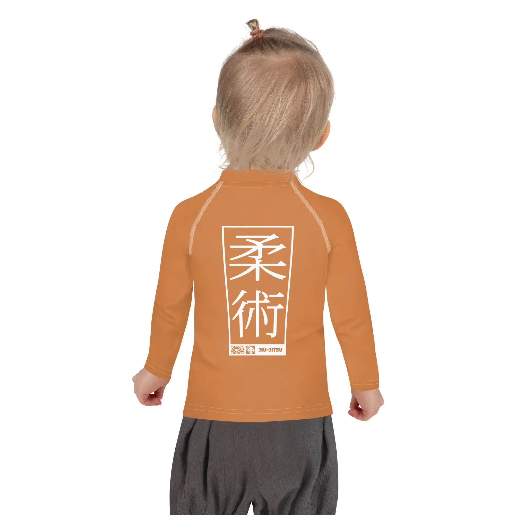 Kid's Girls Long Sleeve BJJ Rash Guard Jiu-Jitsu 007 - Raw Sienna