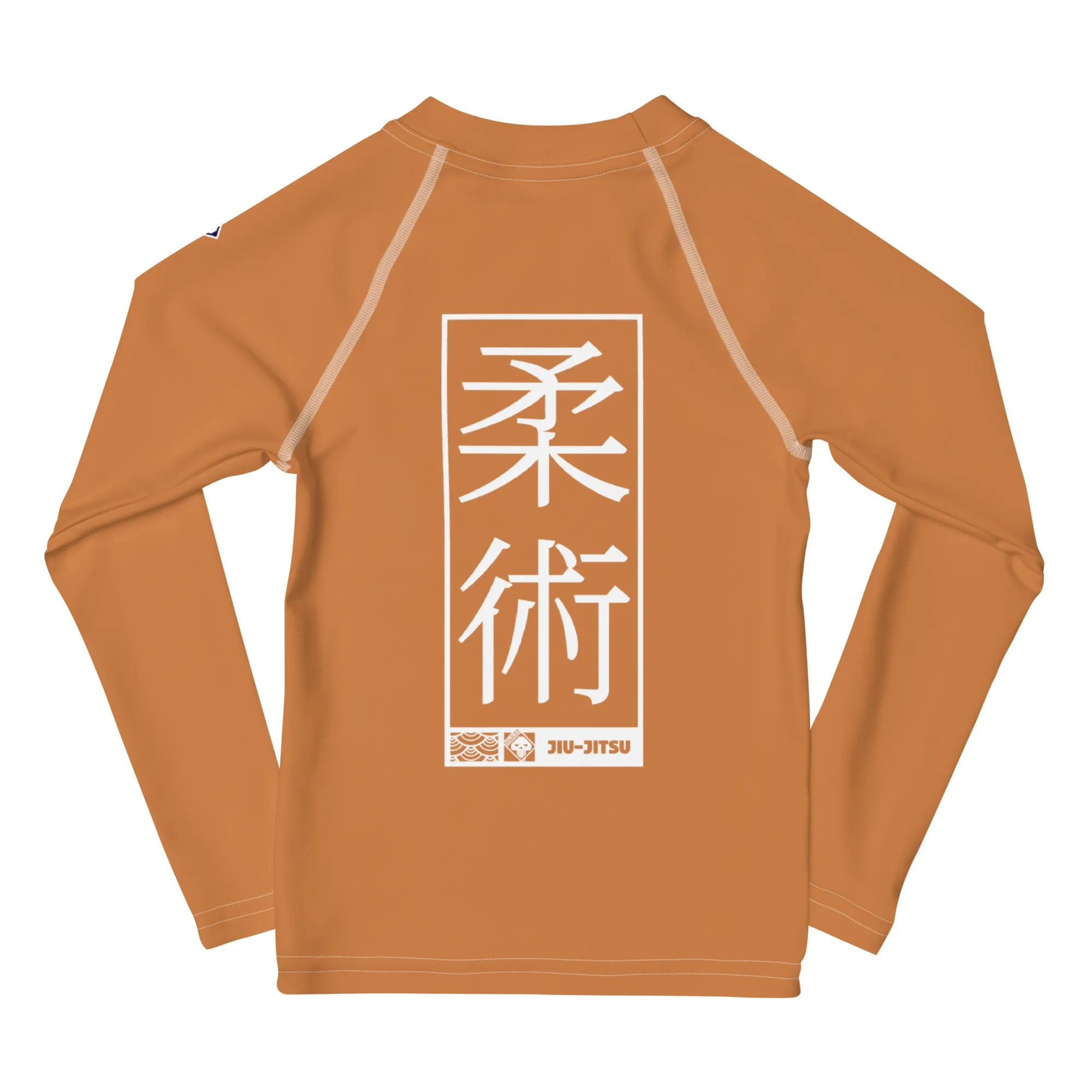 Kid's Girls Long Sleeve BJJ Rash Guard Jiu-Jitsu 007 - Raw Sienna