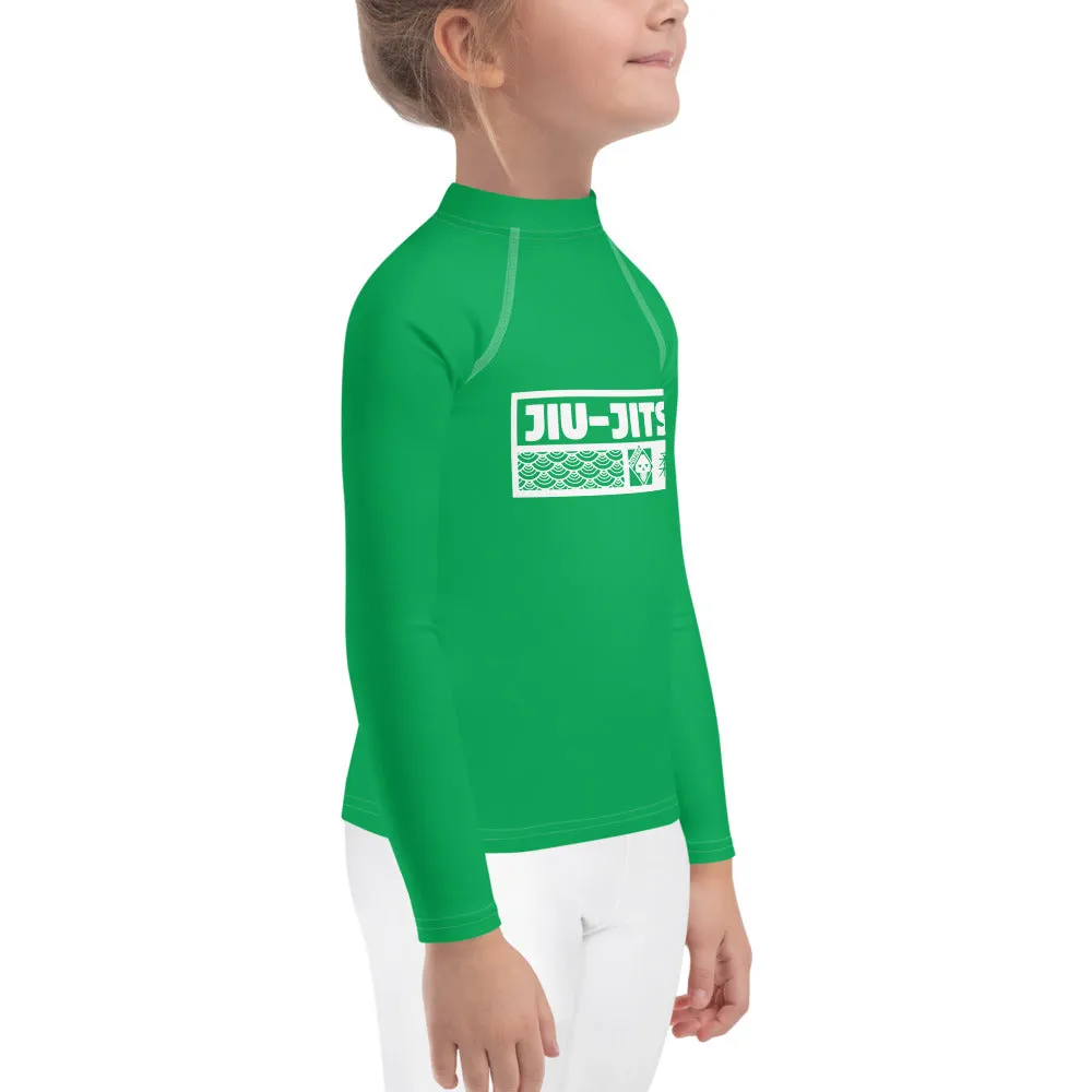 Kid's Girls Long Sleeve BJJ Rash Guard Jiu-Jitsu 009 - Jade