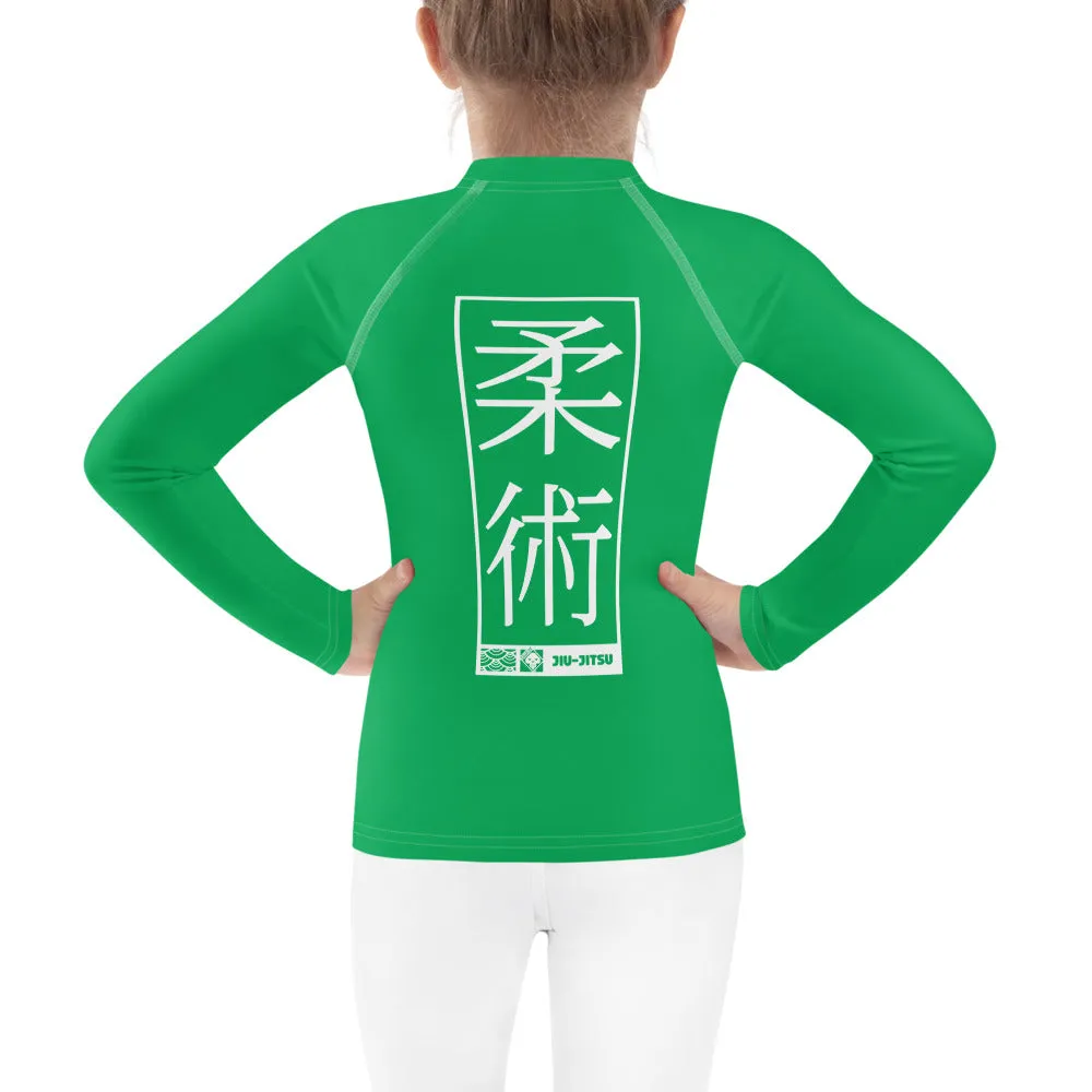 Kid's Girls Long Sleeve BJJ Rash Guard Jiu-Jitsu 009 - Jade