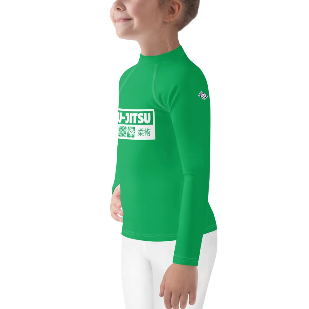 Kid's Girls Long Sleeve BJJ Rash Guard Jiu-Jitsu 009 - Jade