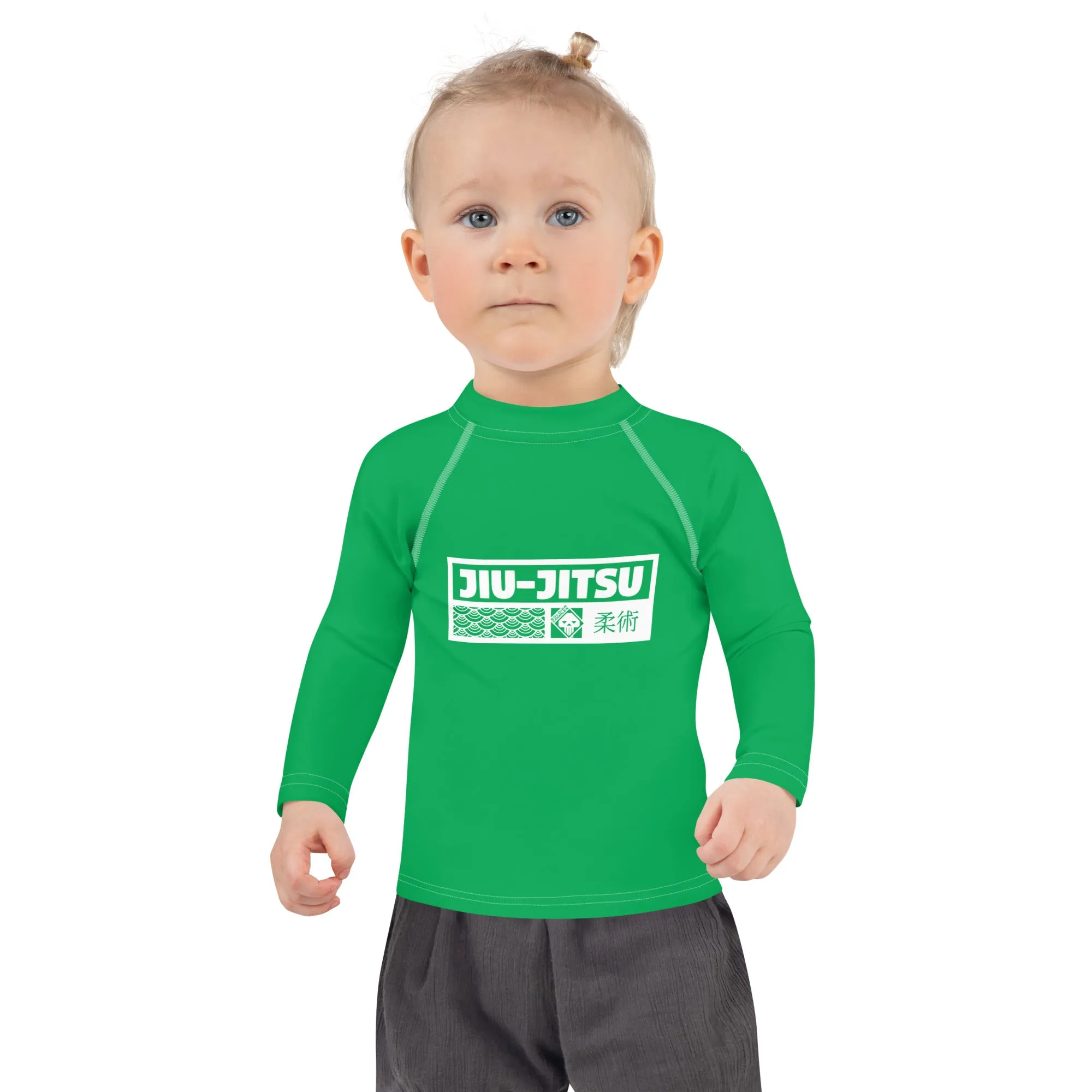 Kid's Girls Long Sleeve BJJ Rash Guard Jiu-Jitsu 009 - Jade