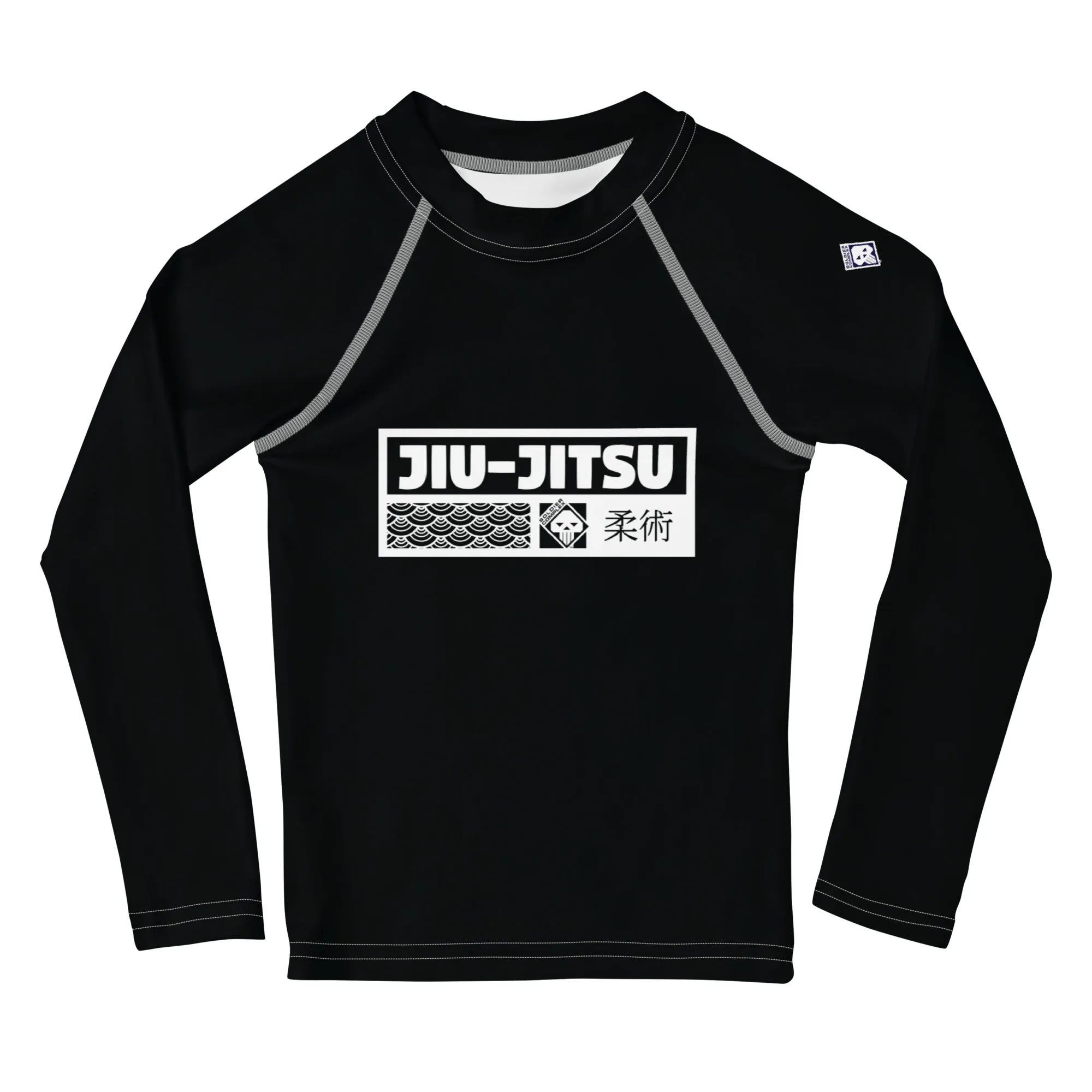 Kid's Girls Long Sleeve BJJ Rash Guard Jiu-Jitsu 015 - Noir