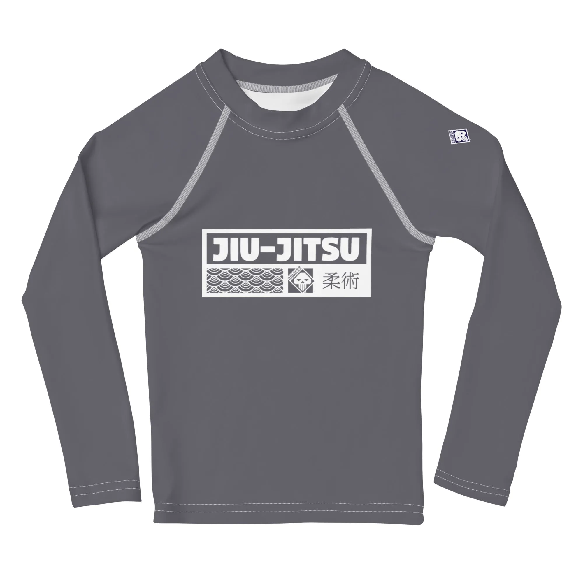 Kid's Girls Long Sleeve BJJ Rash Guard Jiu-Jitsu 019 - Charcoal