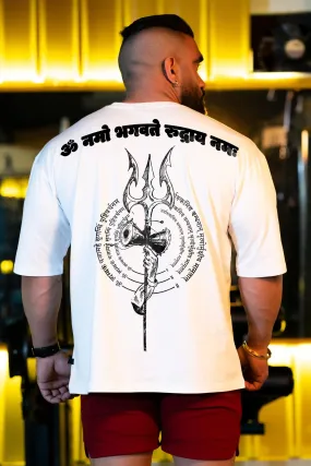 Lord SHIVA Immortal Oversized T-shirt (White)