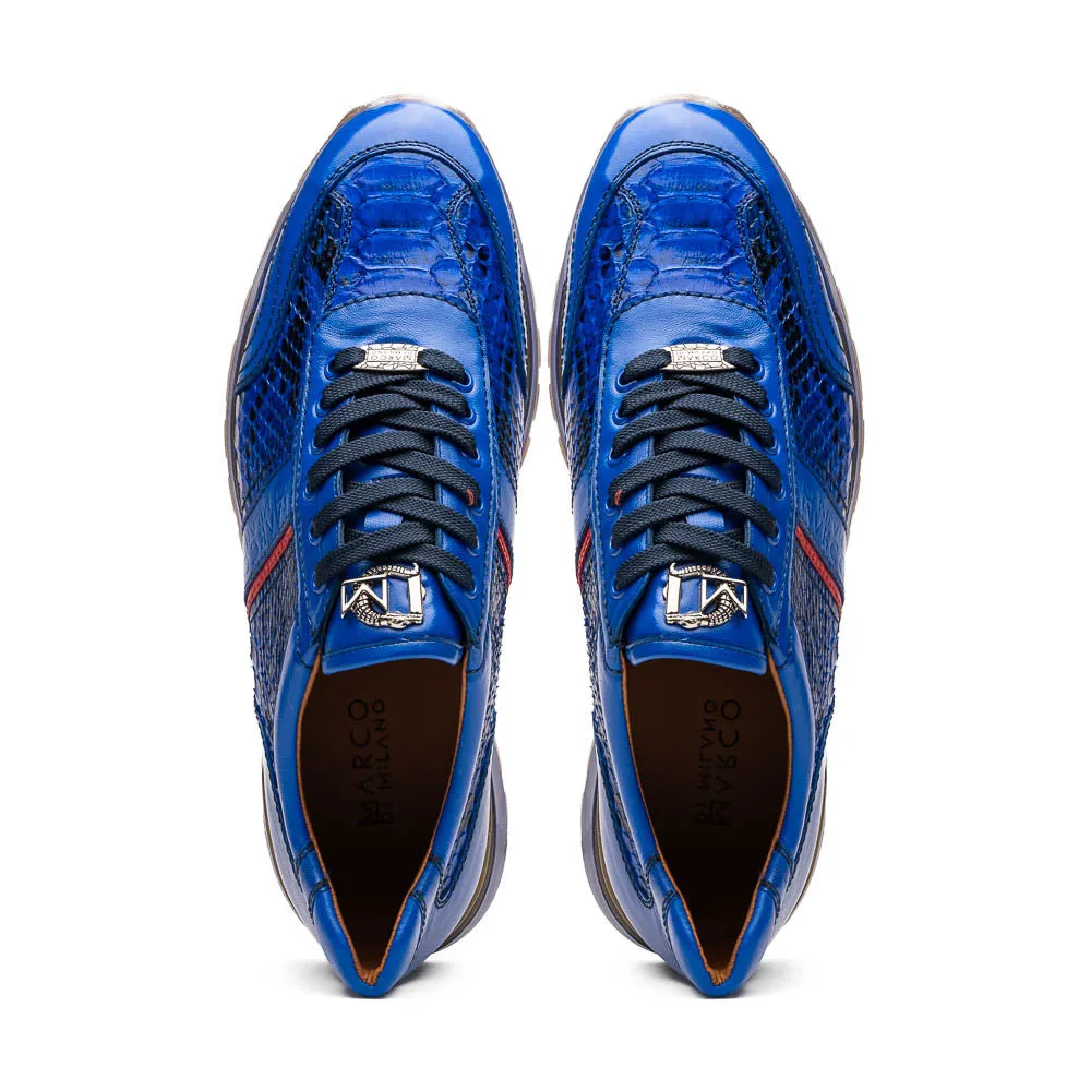 Marco Di Milano BRESCIA Electric Blue Python & Calfskin Sneakers