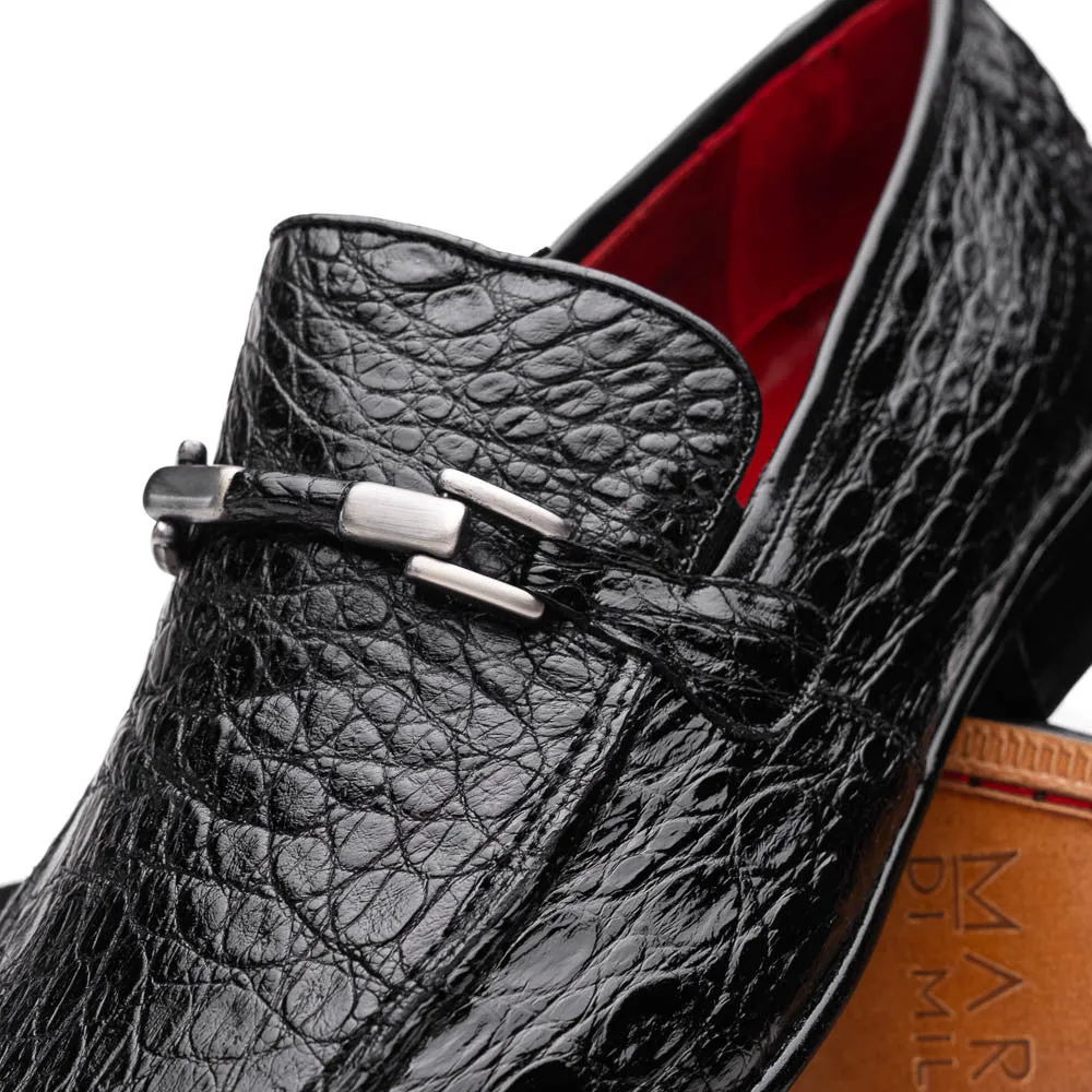 Marco Di Milano Fabro Black Caiman Loafers