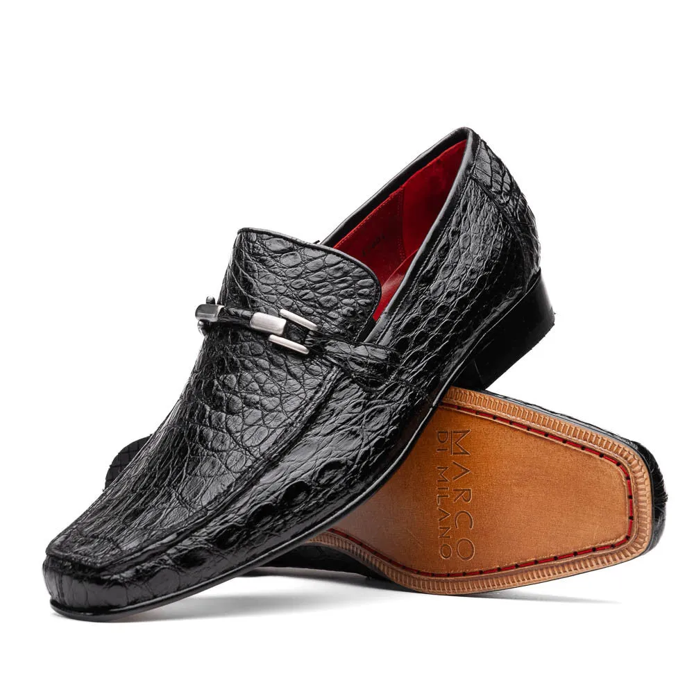 Marco Di Milano Fabro Black Caiman Loafers