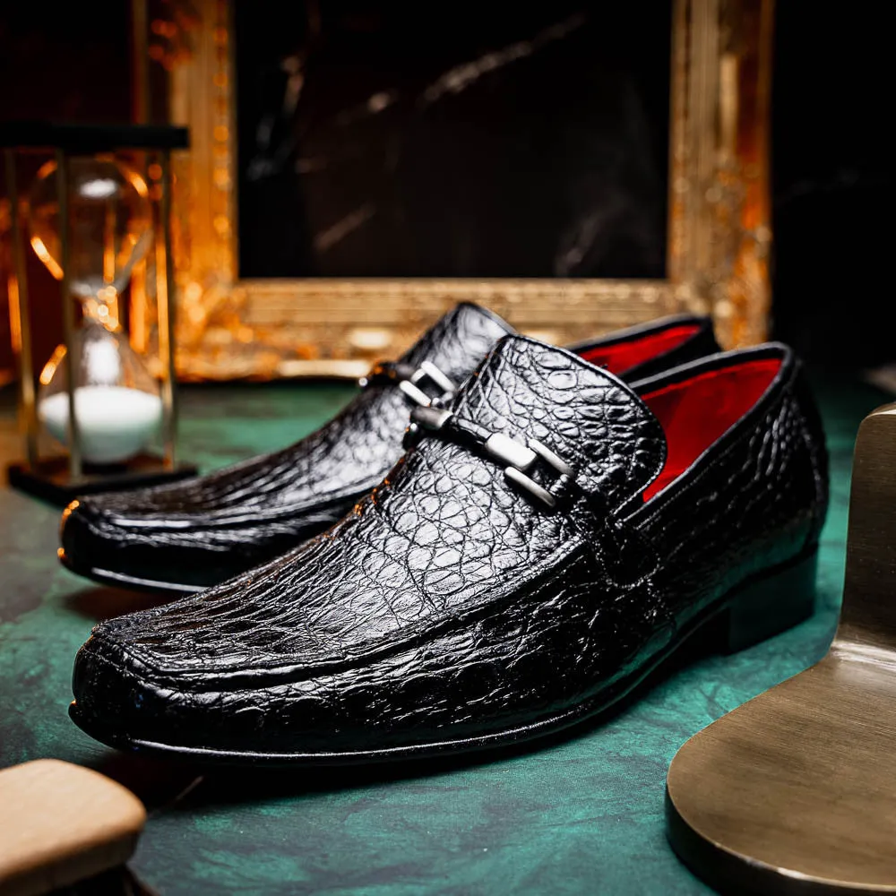 Marco Di Milano Fabro Black Caiman Loafers