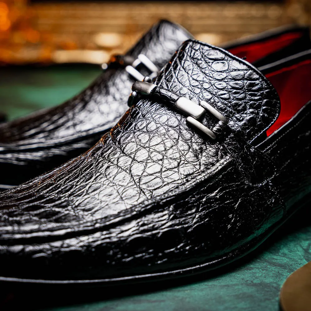 Marco Di Milano Fabro Black Caiman Loafers