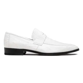 Marco Di Milano Fangio White Exotic Penny Loafer